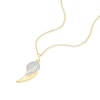 Thumbnail Image 2 of 9ct Yellow Gold Cubic Zirconia Angel Wing Pendant Necklace