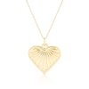 Thumbnail Image 1 of 9ct Yellow Gold Textured Heart Pendant Necklace
