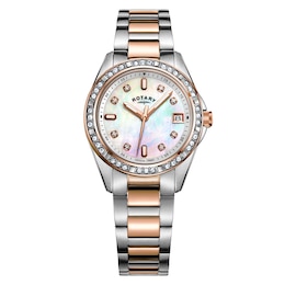 Rotary Ladies' Two-Tone Rose Gold Tone Bracelet Watch