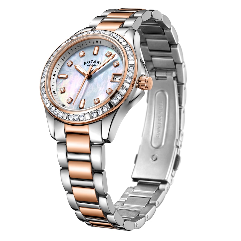 Main Image 2 of Rotary Ladies' Two-Tone Rose Gold Tone Bracelet Watch