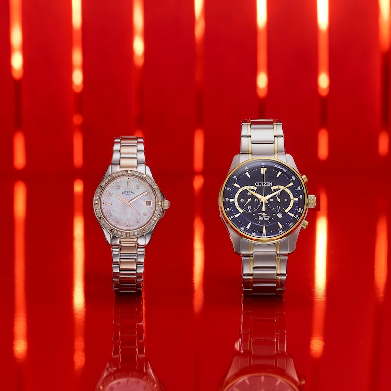 Main Image 4 of Rotary Ladies' Two-Tone Rose Gold Tone Bracelet Watch