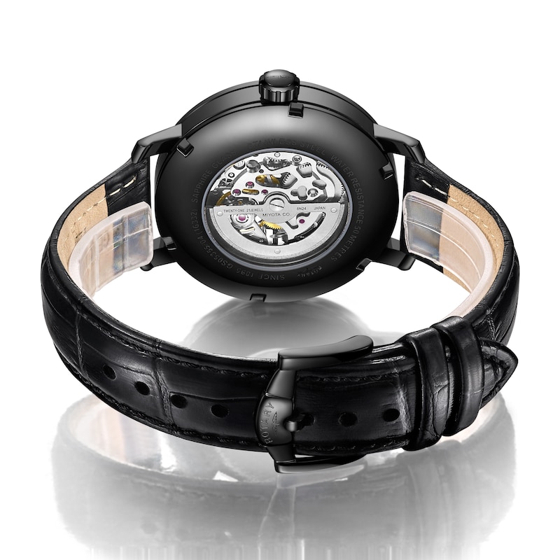 Main Image 3 of Rotary Men's Greenwich Black Leather Strap Watch