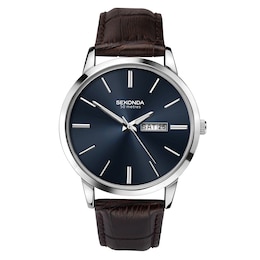 Sekonda Jackson Men's Dark Brown Leather Strap Watch