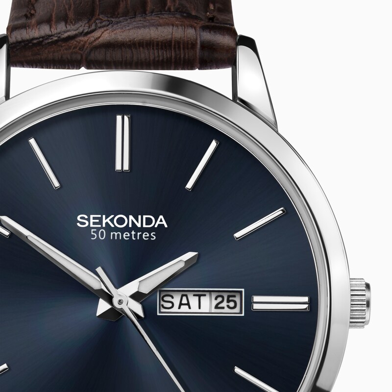 Main Image 2 of Sekonda Jackson Men's Dark Brown Leather Strap Watch