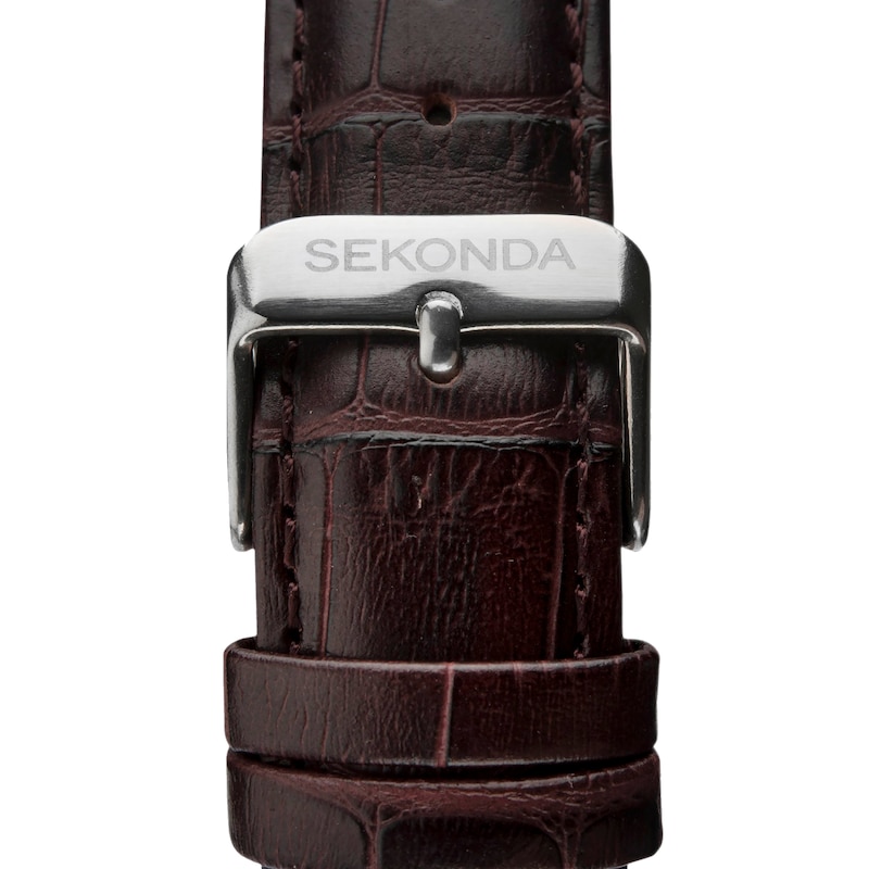 Main Image 6 of Sekonda Jackson Men's Dark Brown Leather Strap Watch