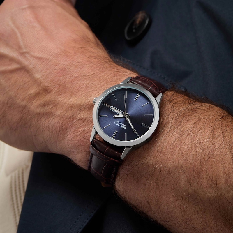 Main Image 7 of Sekonda Jackson Men's Dark Brown Leather Strap Watch