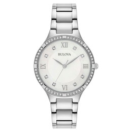 Bulova Classic Crystal Ladies' Stainless Steel Bracelet Watch