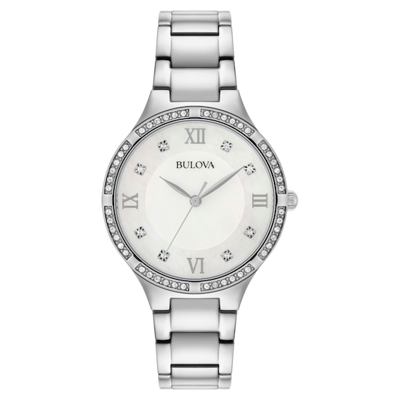 Bulova Classic Crystal Ladies Stainless Steel Bracelet Watch