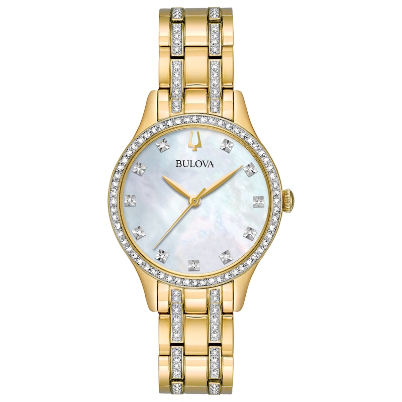 Main Image 2 of Bulova Classic Crystal Ladies' Gold Tone Bracelet & Watch Gift Set