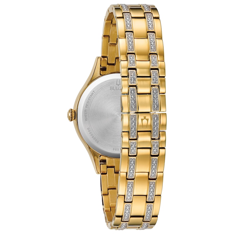 Main Image 3 of Bulova Classic Crystal Ladies' Gold Tone Bracelet & Watch Gift Set