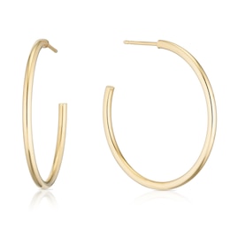 9ct Yellow Gold 30mm Open Hoop Earrings