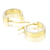 Thumbnail Image 2 of 9ct Yellow Gold & Rhodium Plated Diamond Cut Flat Hoop Earrings