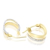 Thumbnail Image 2 of 9ct Yellow & White Gold Diamond Cut Twist Oval Hoop Earrings