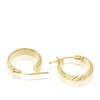 Thumbnail Image 2 of 9ct Yellow Gold Patterned Oval Creole Hoop Earrings