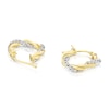 Thumbnail Image 2 of 9ct Yellow Gold Twisted Crystal Hoop Earrings