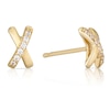 Thumbnail Image 1 of 9ct Yellow Gold Cubic Zirconia Cross Stud Earrings