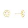 Thumbnail Image 1 of Sterling Silver Cultered Freshwater Pearl Flower Stud Earrings