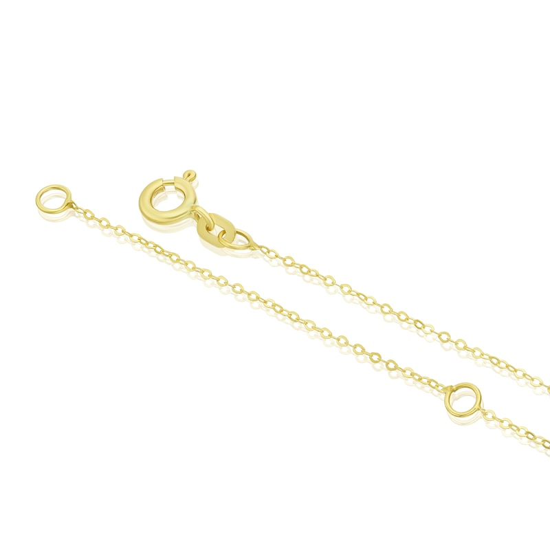 Main Image 3 of 9ct Yellow Gold Cubic Zirconia Heart Padlock & Key Pendant Necklace