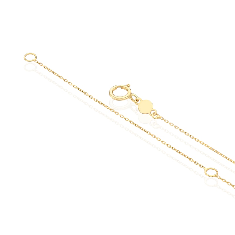 Main Image 3 of Children's 9ct Yellow Gold Diamond Cut Heart Pendant 14+2" Necklace