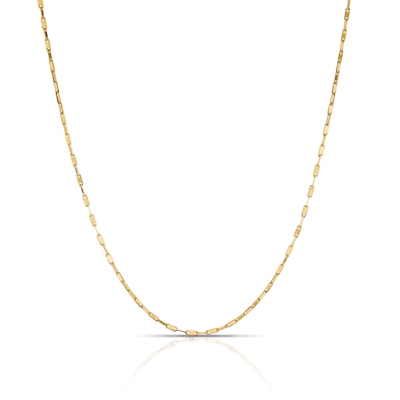 9ct Yellow Gold Rectangular Link Chain 18 Necklace