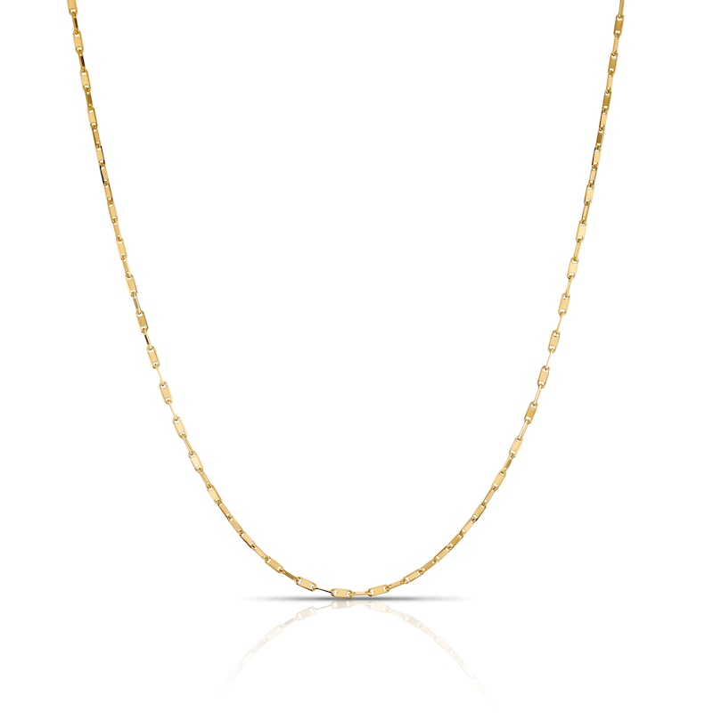 Main Image 1 of 9ct Yellow Gold Rectangular Link Chain 18" Necklace
