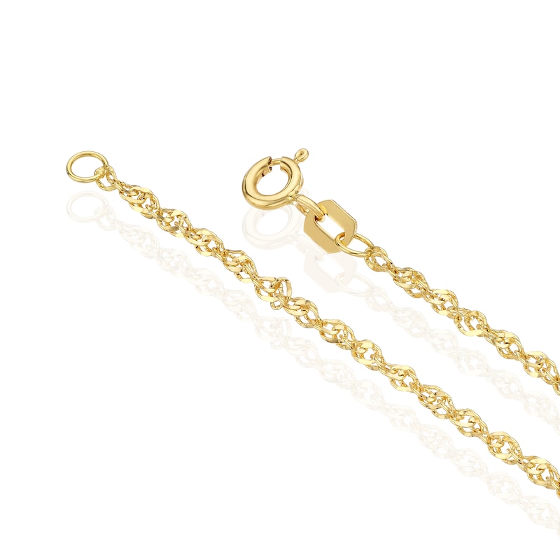 Main Image 3 of 9ct Yellow Gold 18" Singapore Chain Necklace