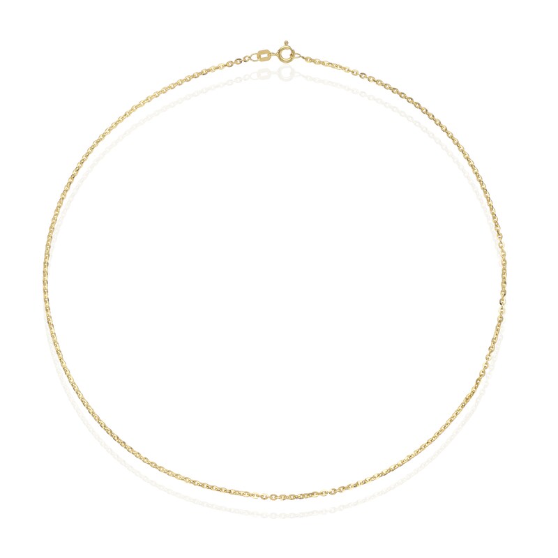 Main Image 2 of 9ct Yellow Gold Flat 16" Belcher Chain Necklace