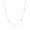 Thumbnail Image 1 of 9ct Yellow Gold Diamond Cut & Cubic Zirconia Disc Necklace