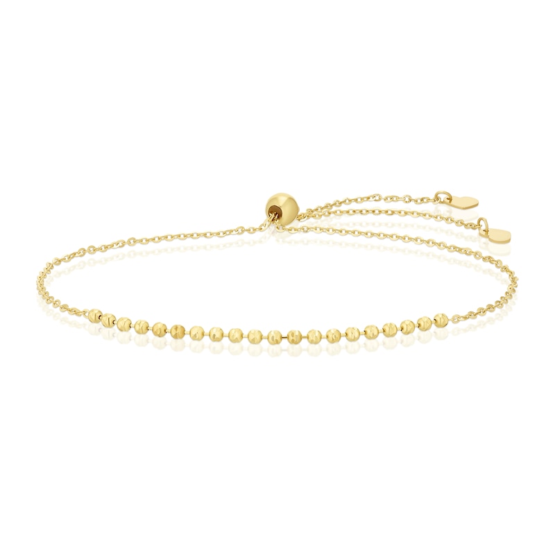 Main Image 1 of 9ct Yellow Gold Diamond Cut Bolo Bracelet