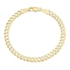 Thumbnail Image 1 of 9ct Yellow Gold & Rhodium Plated Diamond Cut 8" Curb Bracelet