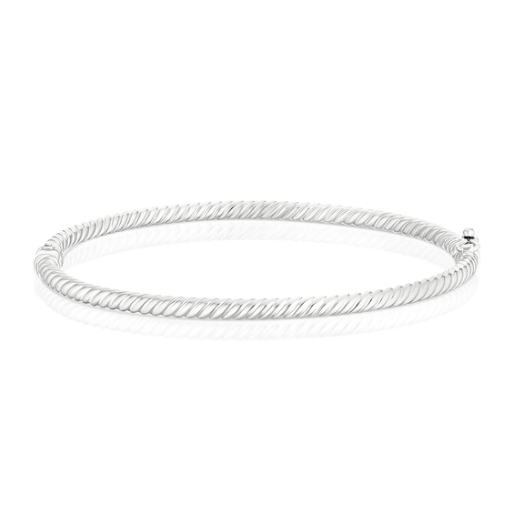 9ct White Gold Twist Bangle