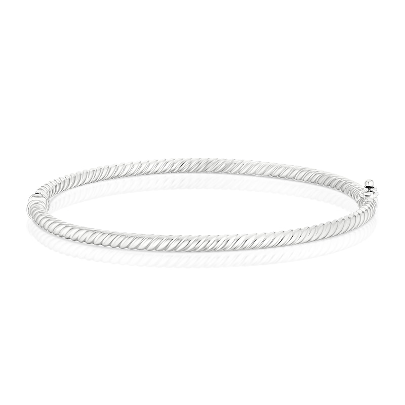 Main Image 1 of 9ct White Gold Twist Bangle