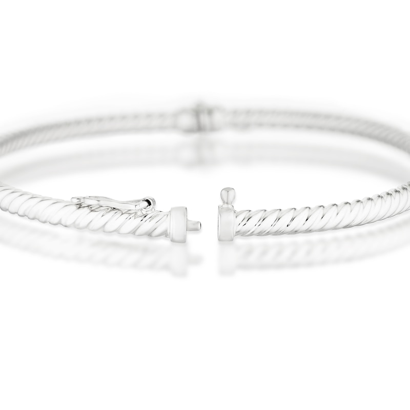 Main Image 3 of 9ct White Gold Twist Bangle