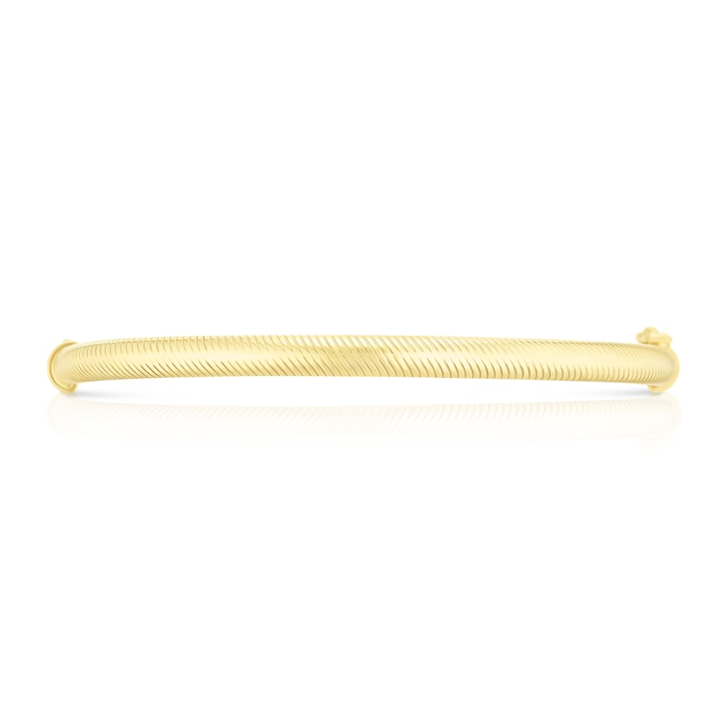 Main Image 2 of 9ct Yellow Gold Diamond Cut Patterned Bangle