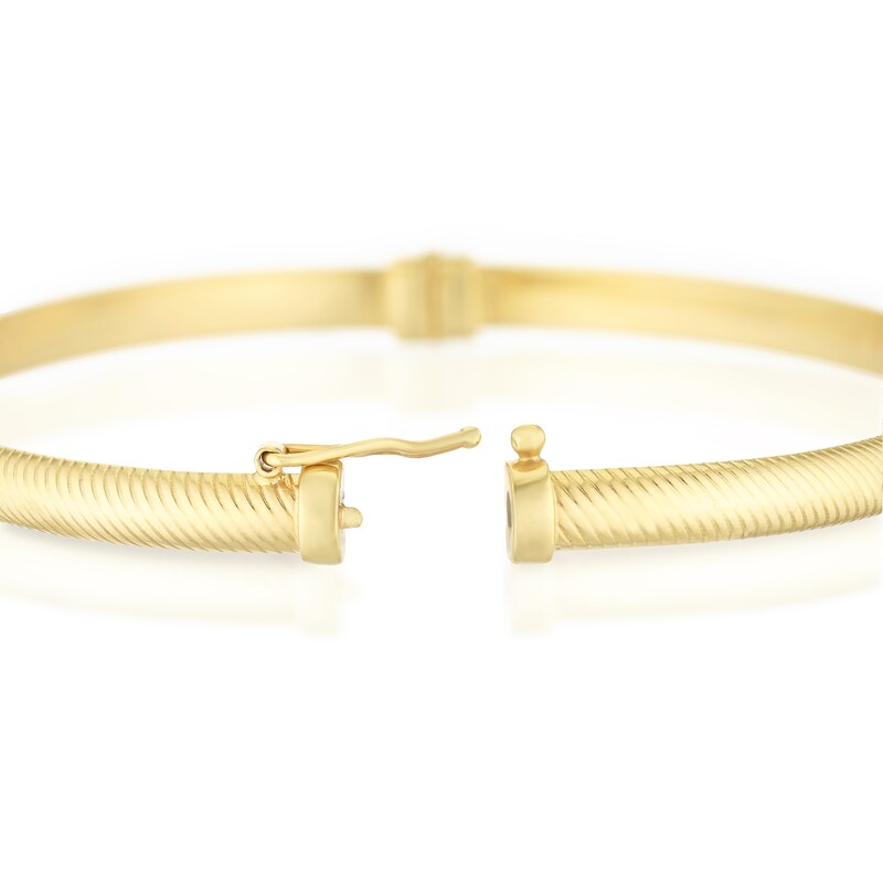 Main Image 3 of 9ct Yellow Gold Diamond Cut Patterned Bangle