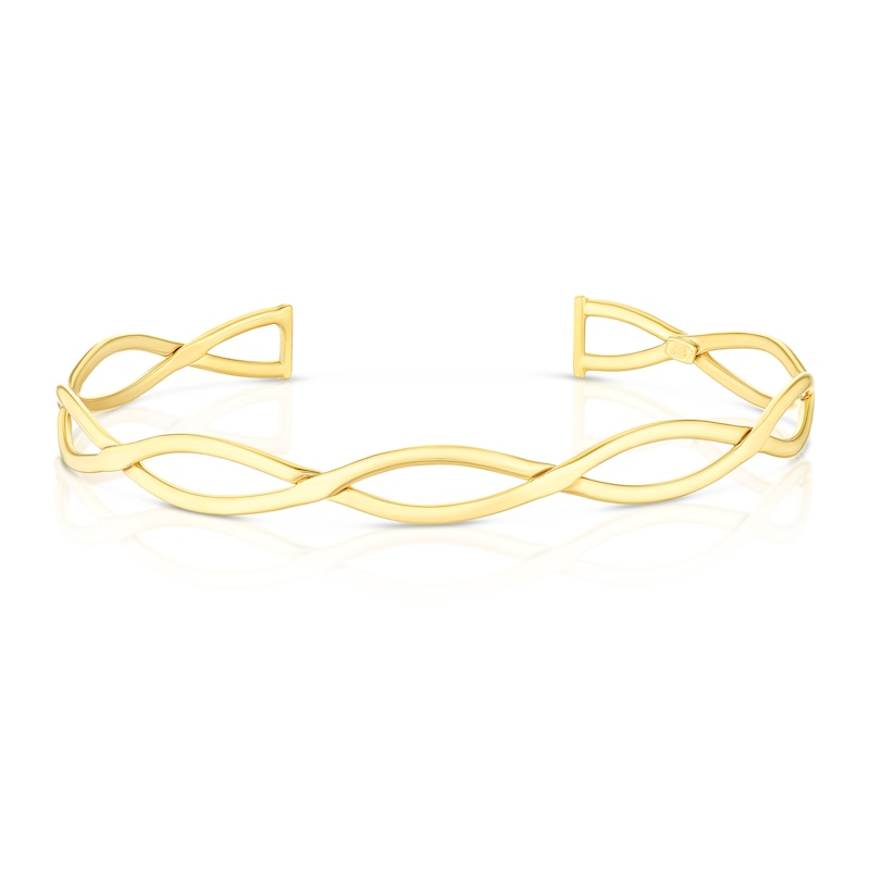 Main Image 1 of 9ct Yellow Gold Twisted Cuff Bangle