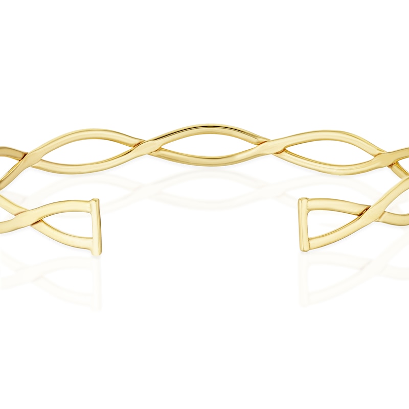 Main Image 3 of 9ct Yellow Gold Twisted Cuff Bangle