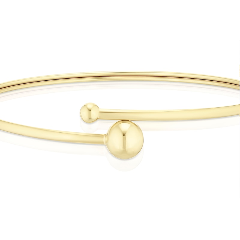 Main Image 2 of 9ct Yellow Gold Crossover Ball Bangle