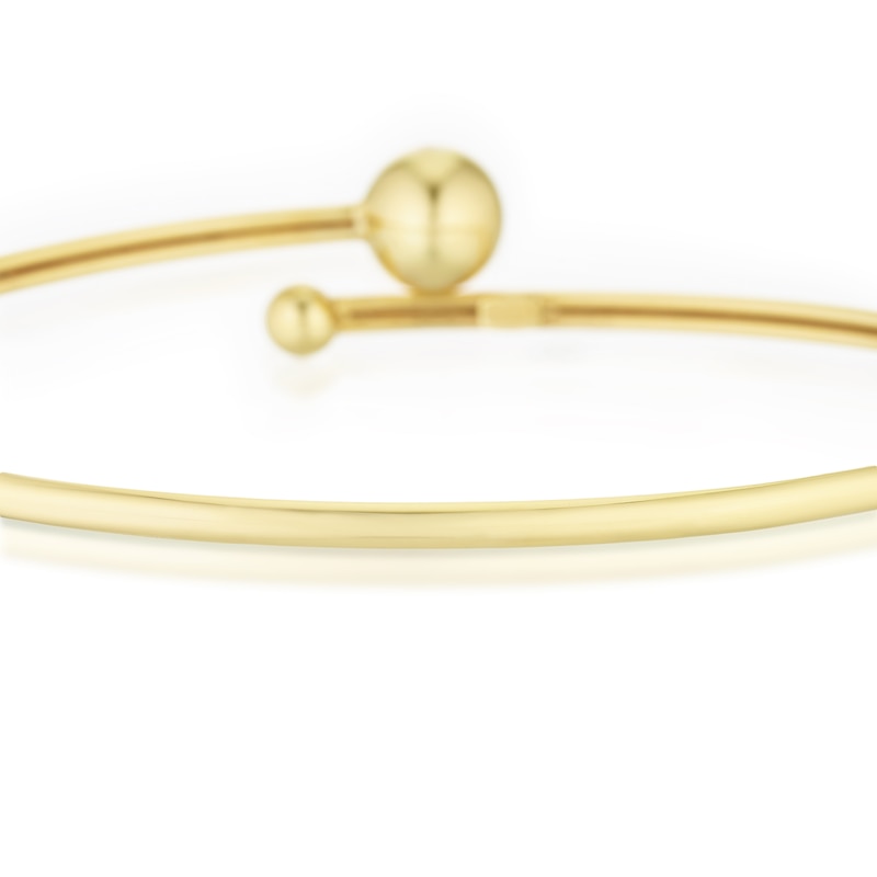 Main Image 3 of 9ct Yellow Gold Crossover Ball Bangle