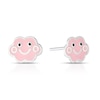 Thumbnail Image 1 of Children's Sterling Silver Pink Enamel Cloud Smiley Face Stud Earrings
