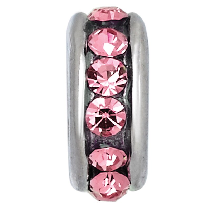 Main Image 1 of Charmed Memories Sterling Silver Rose Crystal Spacer Bead