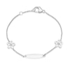 Thumbnail Image 1 of Children's Sterling Silver Diamond Flower ID Bracelet