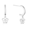 Thumbnail Image 1 of Children's Sterling Silver Diamond Flower Hoop Earrings
