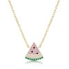 Thumbnail Image 1 of Sterling Silver Yellow Gold Plate Cubic Zirconia Watermelon Pendant Necklace