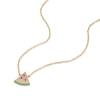 Thumbnail Image 2 of Sterling Silver Yellow Gold Plate Cubic Zirconia Watermelon Pendant Necklace