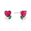 Thumbnail Image 1 of Sterling Silver Cubic Zirconia Heart Rose Stud Earrings