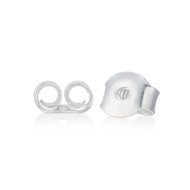 Main Image 2 of Sterling Silver Cubic Zirconia Heart Rose Stud Earrings