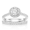Thumbnail Image 1 of Sterling Silver Round Halo Cubic Zirconia Bridal Set