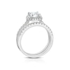 Thumbnail Image 3 of Sterling Silver Round Halo Cubic Zirconia Bridal Set