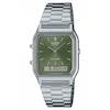 Thumbnail Image 1 of Casio Vintage Green Textured Dial Stainless Steel Bracelet Watch